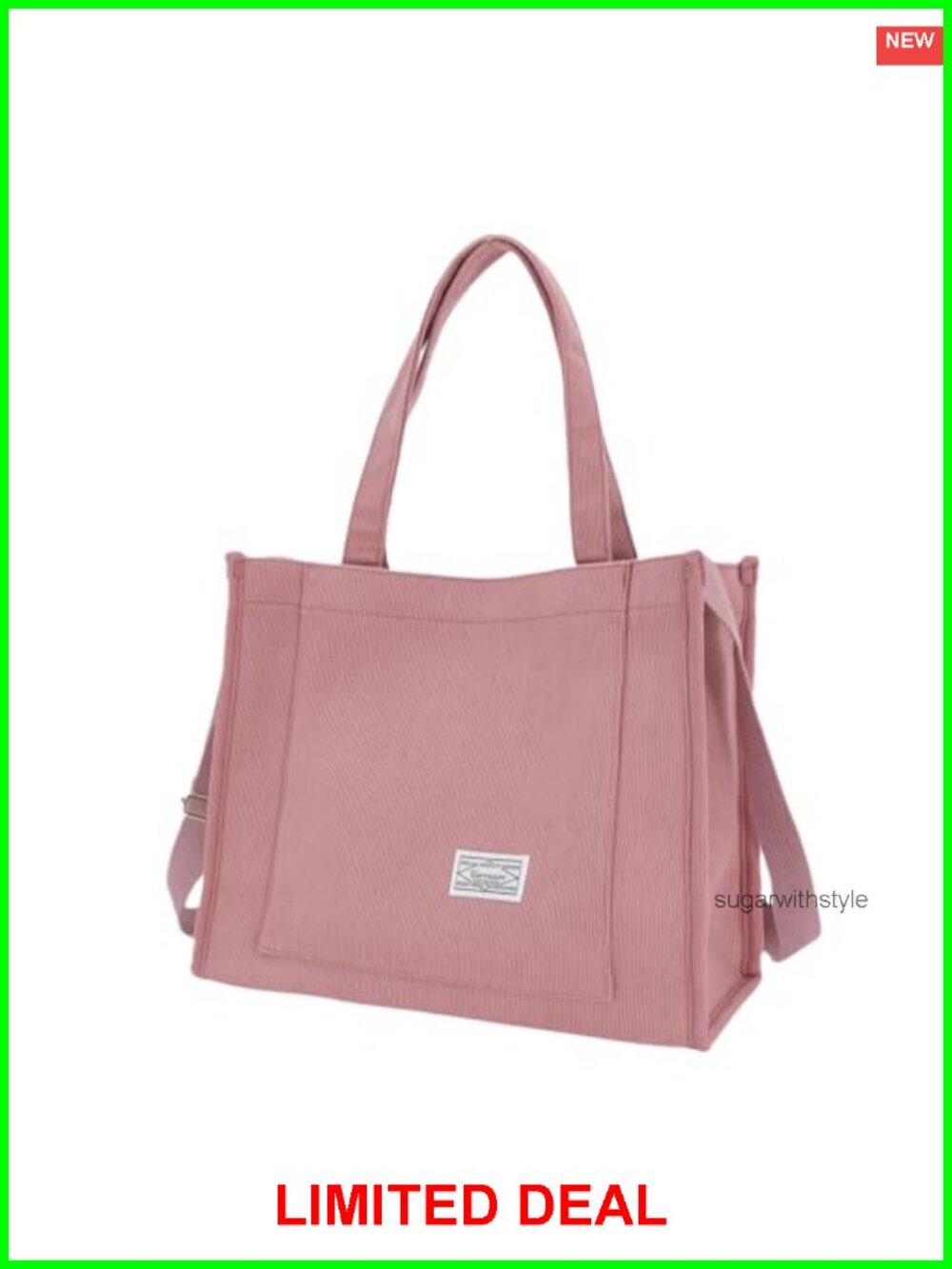 Corduroy Tote Bag Crossbody Shoulder Purse Lightweight Everyday Work